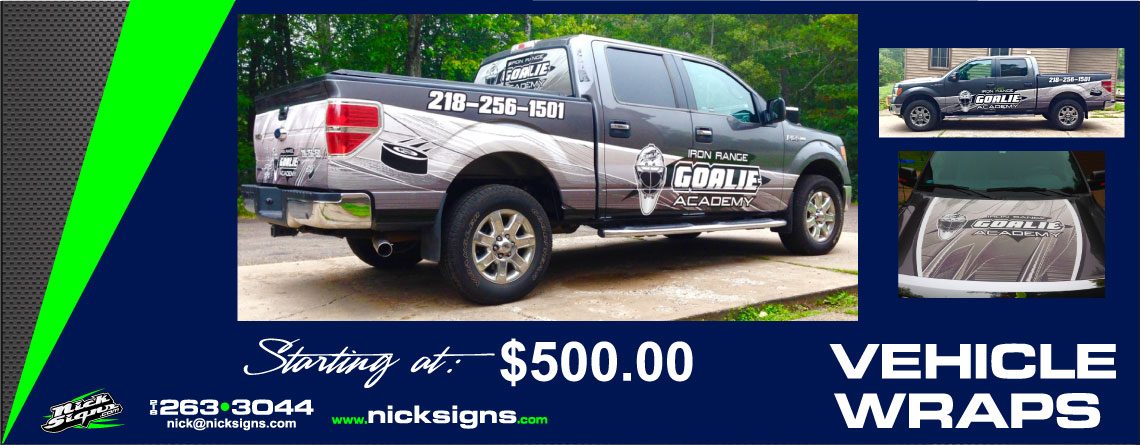 Vehicle Wrap – Iron Range Goalie Academy